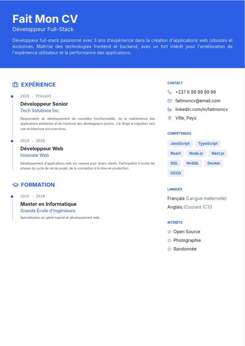 Aperçu du modèle Le Dynamique