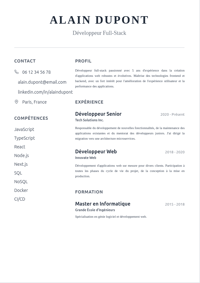 Aperçu du modèle L'Élégant